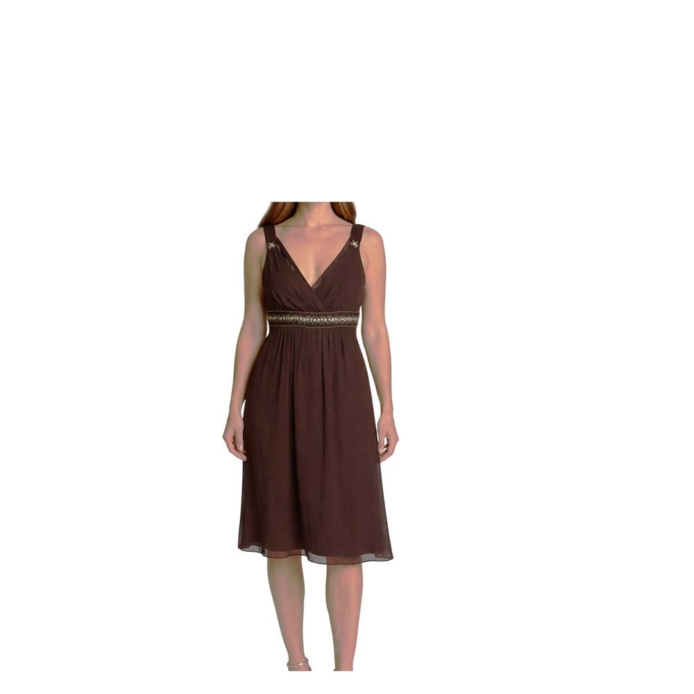 Metaphor Womens Dress Size 14 Brown Formal Cocktail Sleeveless Vintage